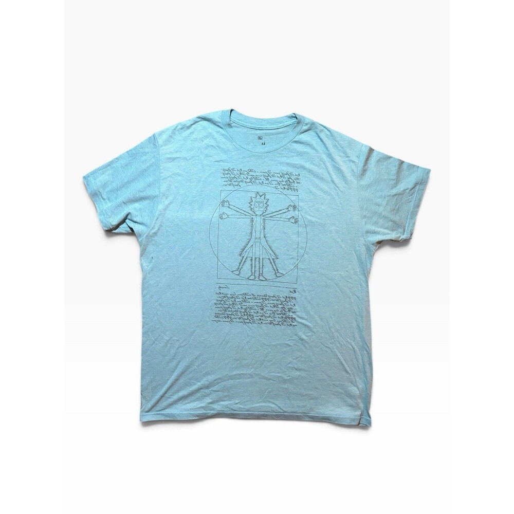 Rick and Morty Vitruvian Rick T-Shirt Unisex XL Blue Adult Swim